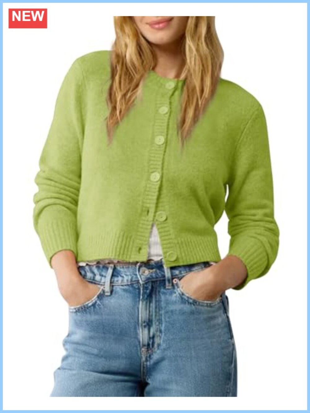 Urban CoCo Cropped Cardigan Sweater Lightweight Button-Up Long Sleeve